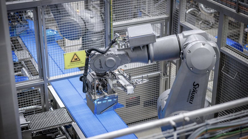 I Robot Stäubli nella linea di confezionamento per blocchi di formaggio a pasta dura